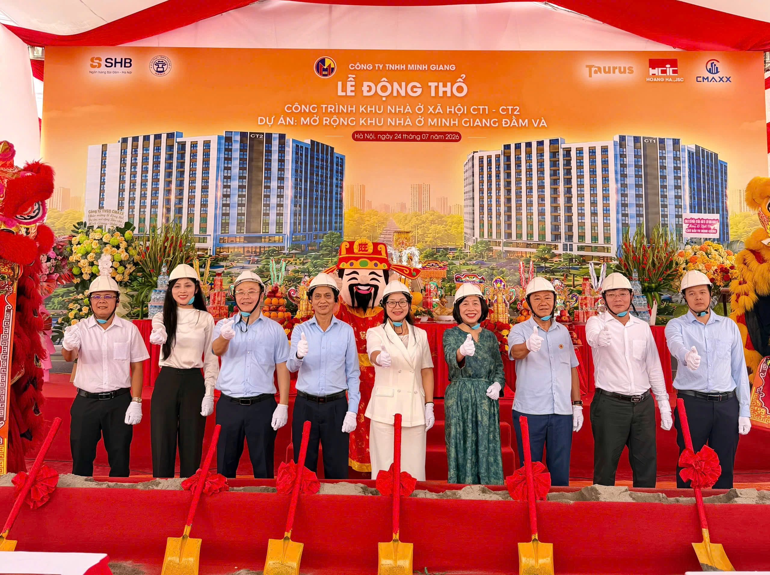 CHỦ ĐẦU TƯ MINH GIANG CO., LTD TỔ CHỨC LỄ ĐỘNG THỔ DỰ ÁN NHÀ Ở XÃ HỘI MÊ LINH NEW CITY QUY MÔ GẦN 800 CĂN HỘ